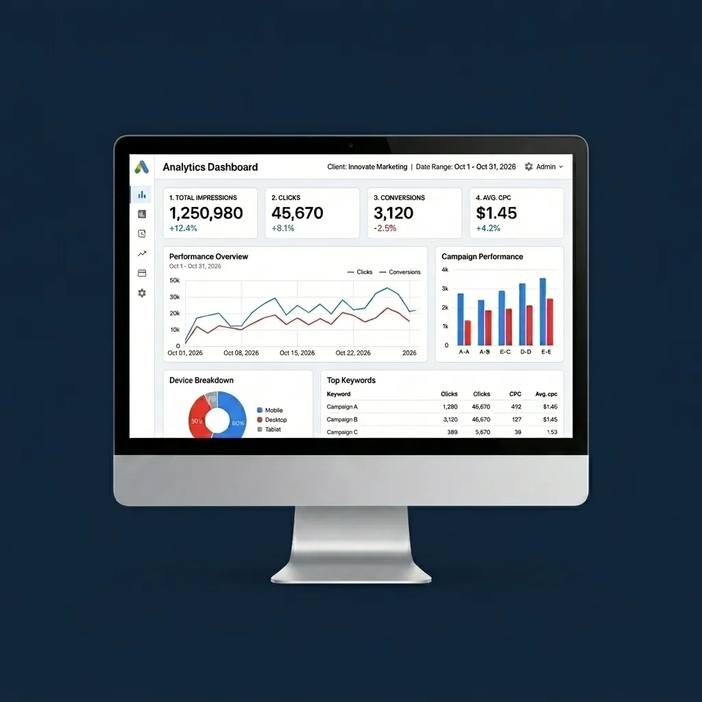 Google Ads Dashboard Results